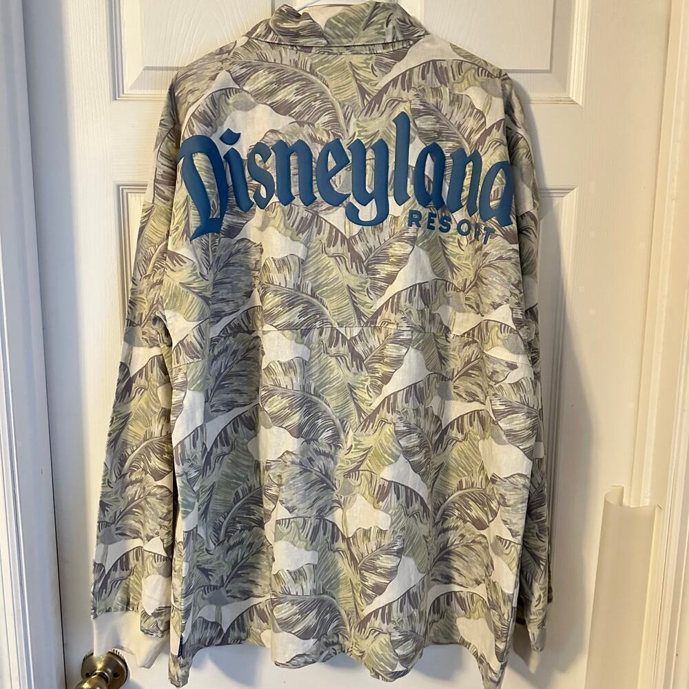 Disneyland Spirit Jersey Linen Button Shacket Shirt Jacket Men XXL Tropical Palm